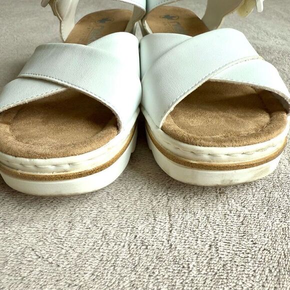 Rieker Antistress Women’s White Cross Front Ankle Strap Comfort Sandals - Picture 3 of 6